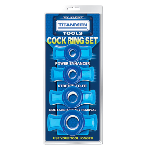 Titanmen Cock Ring Set-Blue