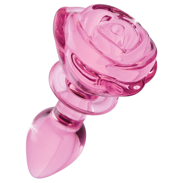 Booty Sparks Pink Rose Glass Anal Plug Small Covenant Spice