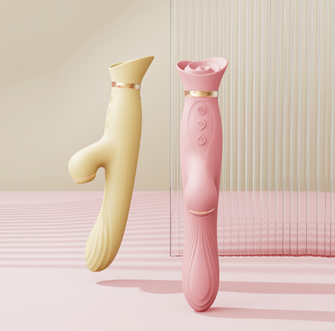 ROSE RABBITS SUCTION DUAL STIMULATORS BY ZALO- Heated and Thrusting Covenant Spice ROSE RABBITS SUCTION DUAL STIMULATORS BY ZALO- Heated and Thrusting Covenant Spice